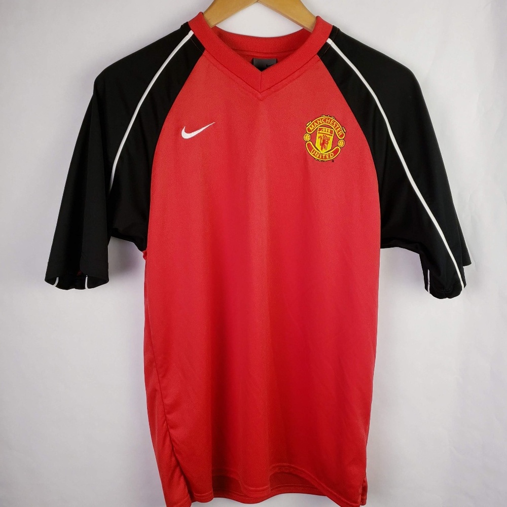 Manchester United Nike Black and Red Jersey Sz S